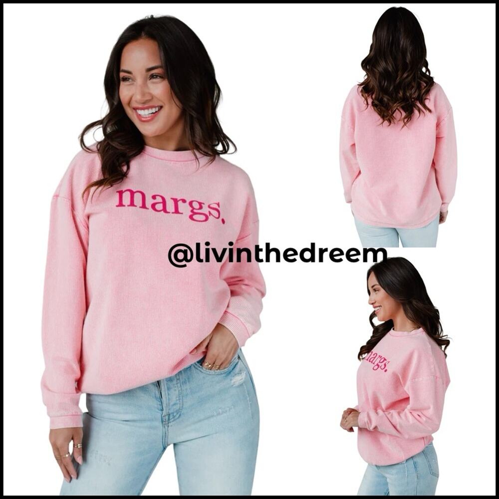 PANACHE PINK KARMA SOFT RIBBED SWEATSHIRT $69